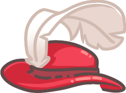 Red Flat Cavalier Hat